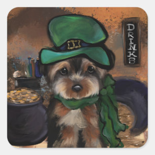 Yorkie quadratischer aufkleber