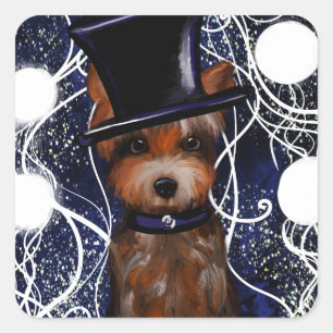 YORKIE QUADRATISCHER AUFKLEBER