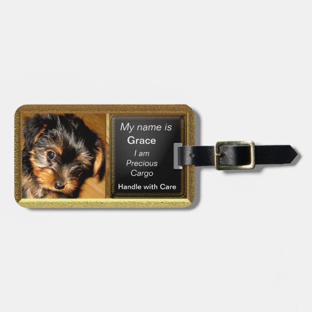 Yorkie Reisender Gepäckanhänger (Vorderseite horizontal)