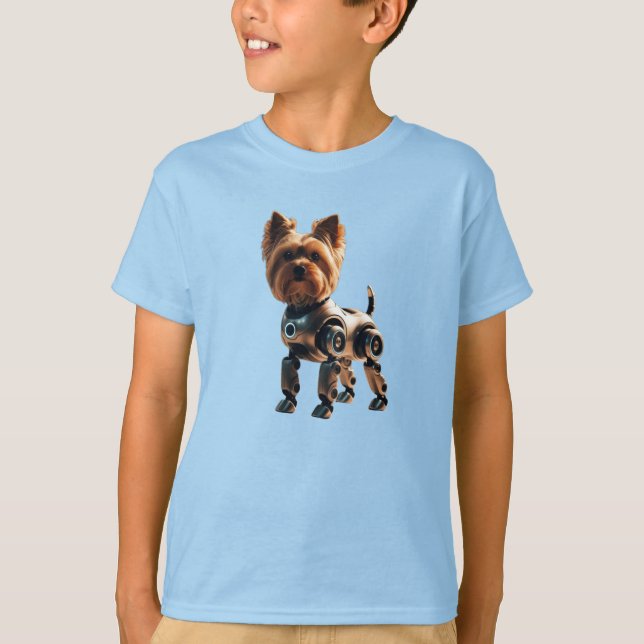 Yorkie Robot Kid's T - Shirt (Vorderseite)