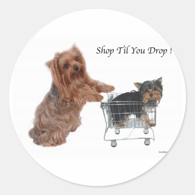 Yorkie Shop - Sie fallen Runder Aufkleber (Vorderseite)