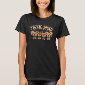 Yorkie Squad Funny Yorkshire Terrier Dog T-Shirt