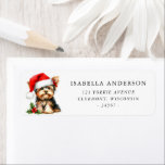 Yorkie Terrier Christmas Rücksendeadresse<br><div class="desc">Verbringen Sie Feiertagsmagazin mit unserem Yorkie Terrier Weihnachtsrückgabe-Adressetikett! Dieses Label mit einer detaillierten Aquarelldarstellung einer bezaubernden Yorkie, die eine festliche Weihnachtsmannmütze trägt, fügt Ihren Urlaubsmailings eine skurrile Touch hinzu. Dieses Adressetikett ist ideal für den Versand von Weihnachtskarten, -paketen oder -geschenken. Es ist praktisch und charmant. Personalisieren Sie Ihre saisonale Korrespondenz...</div>