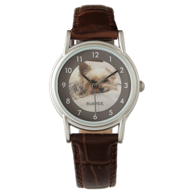 Yorkie Terrier Dog Personalisiert Armbanduhr (Vorderseite)