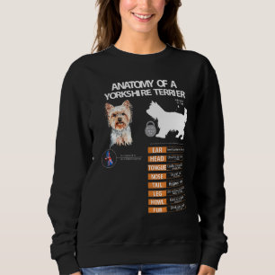 Yorkie Terrier Hund Anatomie Mama Oma Männer Fraue Sweatshirt