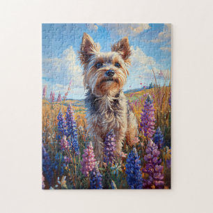 Yorkie Terrier Lila Lupine Blume