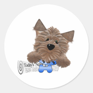 Yorkie-Todays News Runder Aufkleber