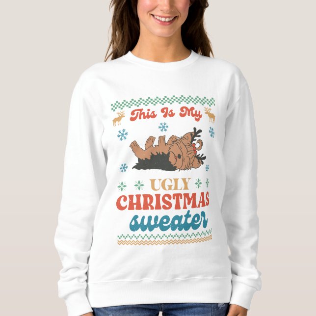 Yorkie Ugly Christmas Sweater Sweatshirt (Vorderseite)