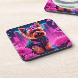 Yorkie- Untersetzer mit Korkrücken - Set von 6