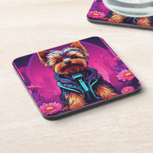 Yorkie- Untersetzer mit Korkrücken - Set von 6