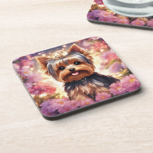 Yorkie- Untersetzer mit Korkrücken - Set von 6