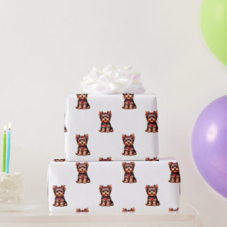 Yorkie Valentine's Day - White Geschenkpapier