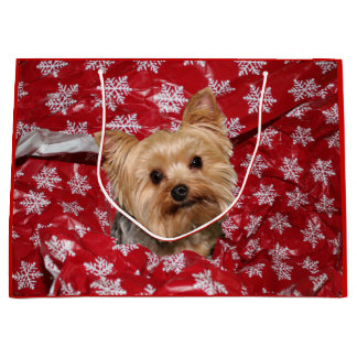 Yorkie Weihnachten Große Geschenktüte
