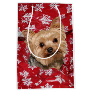 Yorkie Weihnachten Mittlere Geschenktüte