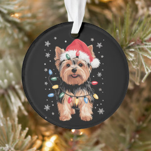 Yorkie Weihnachts Hund Lang Xmas Geschenk Ornament
