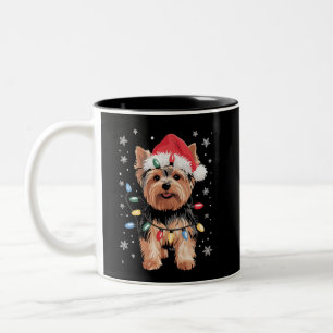 Yorkie Weihnachts Hund Lang Xmas Geschenk Zweifarbige Tasse
