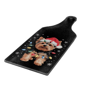 Yorkie Weihnachtshund Lang Xmas Geschenk Schneidebrett