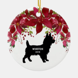 Yorkie Weihnachtsverzierung mit Namen und Jahr Keramik Ornament