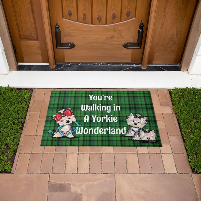 Yorkie Wonderland Christmas Doormat Fußmatte (Außenbereich)