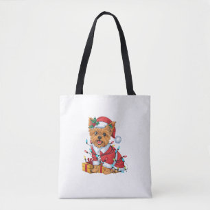 Yorkie Xmas Lighting Santa Yorkie Dog Weihnachten Tasche