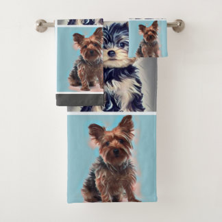 Yorkie Yorkshire Dog Badhandtuch Set