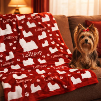 Yorkie Yorkshire Hund Rot Personalisierte Hunde De Fleecedecke