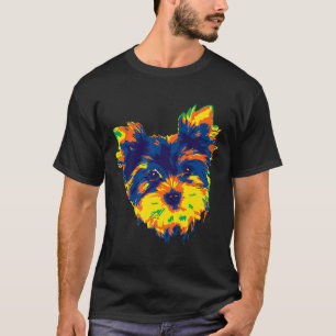 Yorkie Yorkshire Terrier Art Colour Painting Gift  T-Shirt