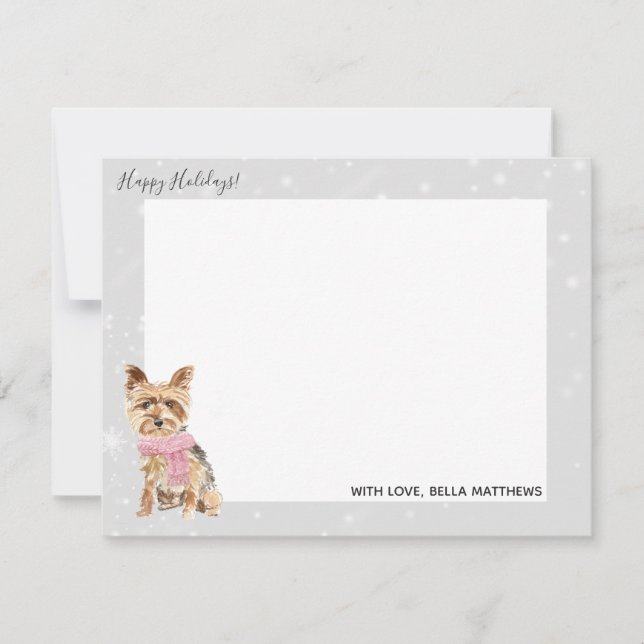 Yorkie Yorkshire Terrier Holiday Weihnachten Mitteilungskarte (Vorderseite)