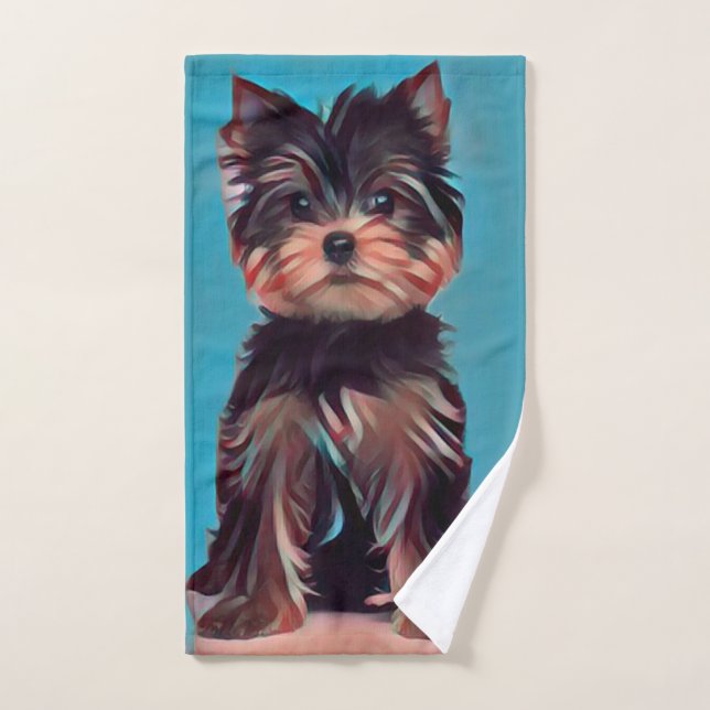 Yorkie Yorkshire Terrier Pop Art Poster Handtuch (Handtuch)