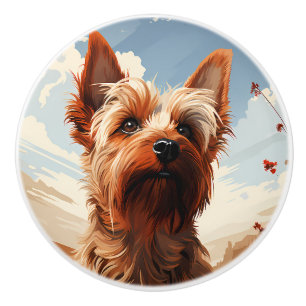 Yorkie Yorkshire Terrier Süßer Hund Welpe Keramikknauf