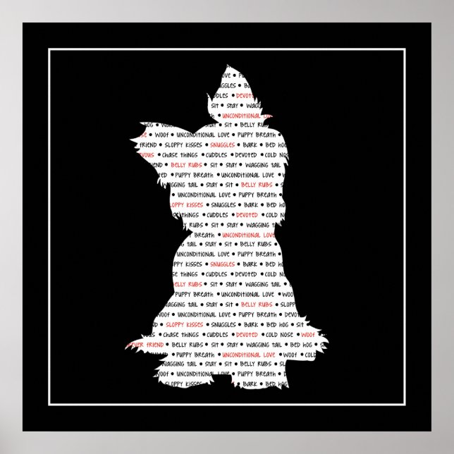 Yorkie / Yorkshire Terrier Word Art Poster (Vorne)