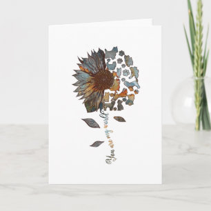 Yorkie You are my World Sunflower Graphie Yorkie Karte