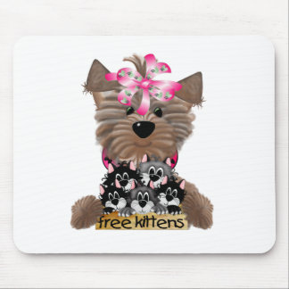 Yorkiegirl geben Kätzchen frei Mousepad