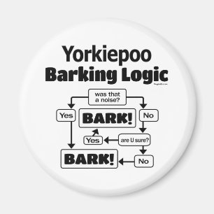 Yorkiepoo Barking Logic Magnet