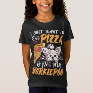 Yorkiepoo Dog Lover Pizza Funny Dog Mama Geschenk T-Shirt