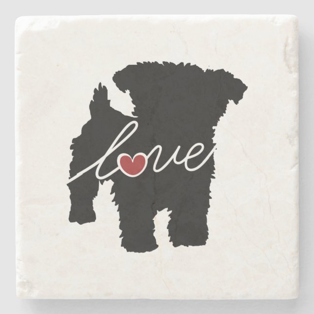 Yorkiepoo (Yorkie/Pudel) Liebe Steinuntersetzer (Vorderseite)