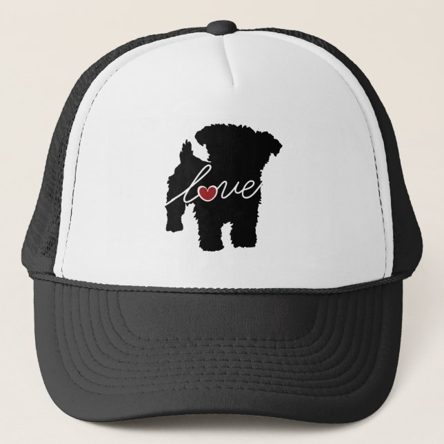 Yorkiepoo (Yorkie/Pudel) Liebe Truckerkappe (Vorderseite)