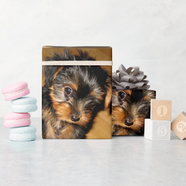 Yorkie's erste Weihnachten Geschenkpapier (Babyparty)