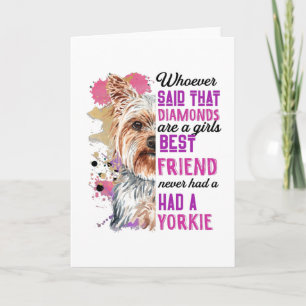 Yorkies sind die besten Freundinnen eines Mädchens Karte