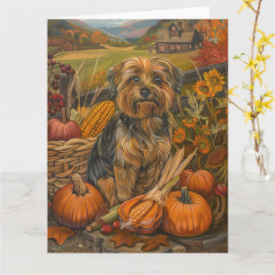 Yorkipoo Dog Herbsternte Erntedank Karte