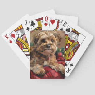 Yorkipoo Dog Weihnachtsfest Spielkarten