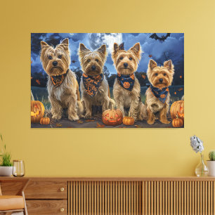 Yorkipoo Halloween Spooky Leinwanddruck