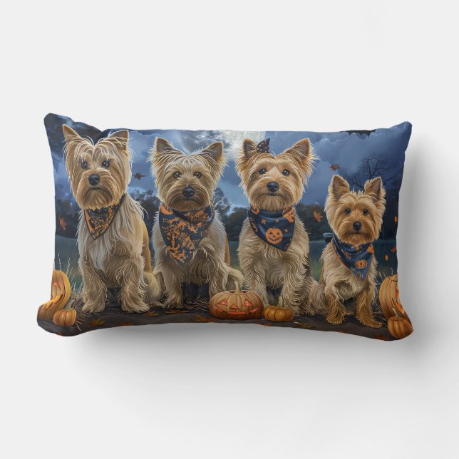 Yorkipoo Halloween Spooky Lendenkissen (Vorderseite)