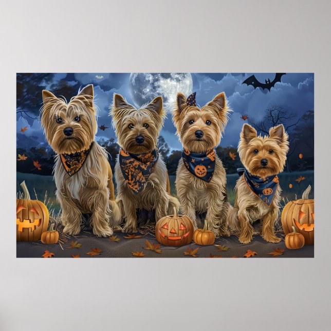 Yorkipoo Halloween Spooky Poster (Vorne)