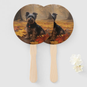 Yorkipoo im Herbst inspiriert durch fallende Blätt Fächer