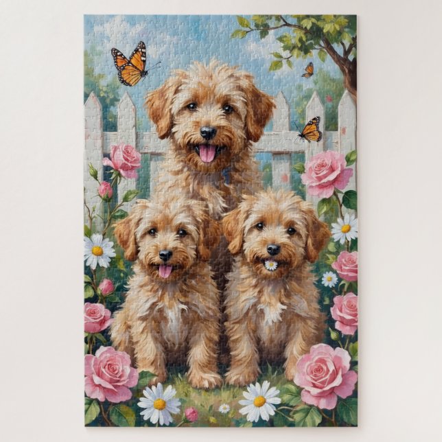 Yorkipoo-Pastell-Rosengarten-Kunst (Vertikal)