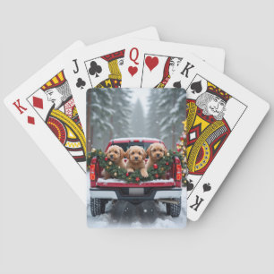 Yorkipoo Weihnachtsroter LKW Feiertagsgeschenk Spielkarten