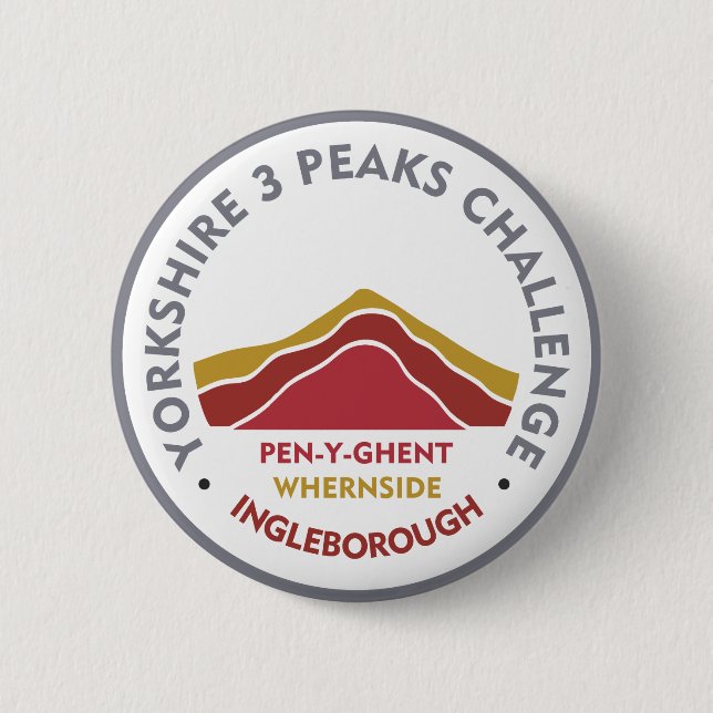 Yorkshire 3 Peaks Challenge Hiking Route Button (Vorderseite)
