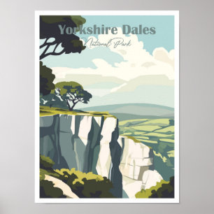 Yorkshire Dales Artwork Travel Place Illustration Poster