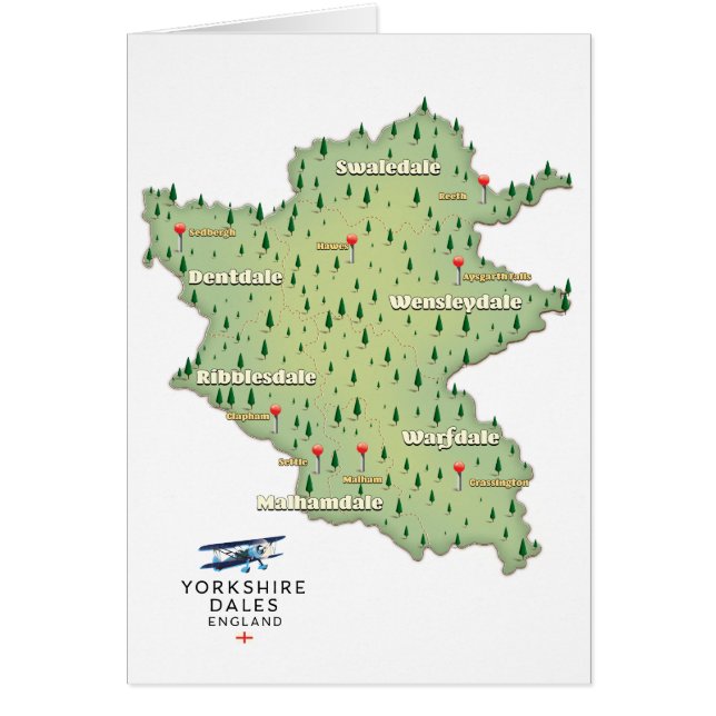 Yorkshire Dales England Map (Vorne)